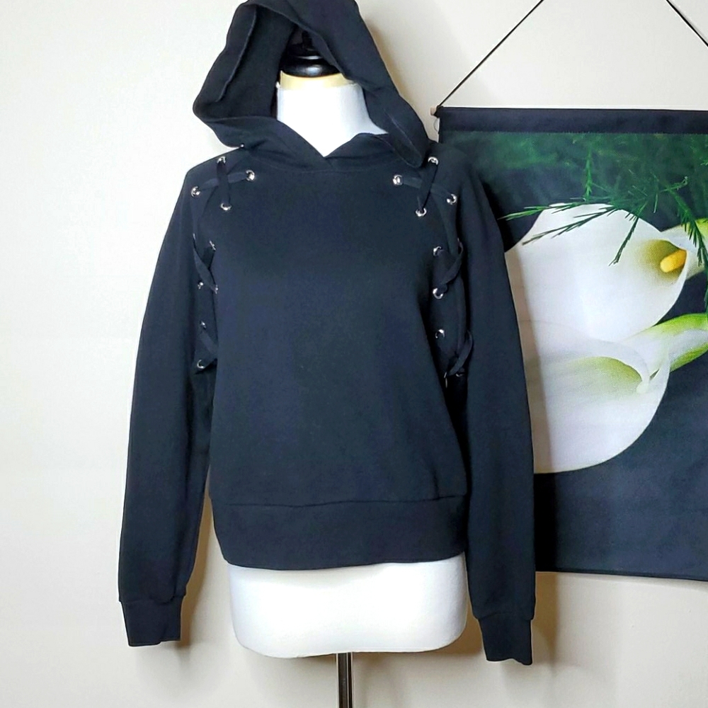 Victoria Sport Tie Up Front Accent Hoodie